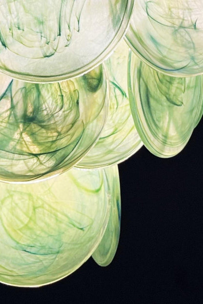Green Glass High Quality Art Iridescent Chandelier - view 19 | everlamps