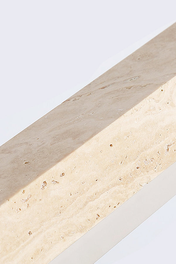 Close-up of raw natural travertine stone surface | Travertine | Showing the organic pores and texture of the lamp | vexa lamps
