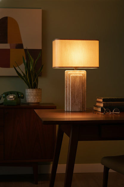 Natural Travertine Table Lamp - view 4 | everlamps