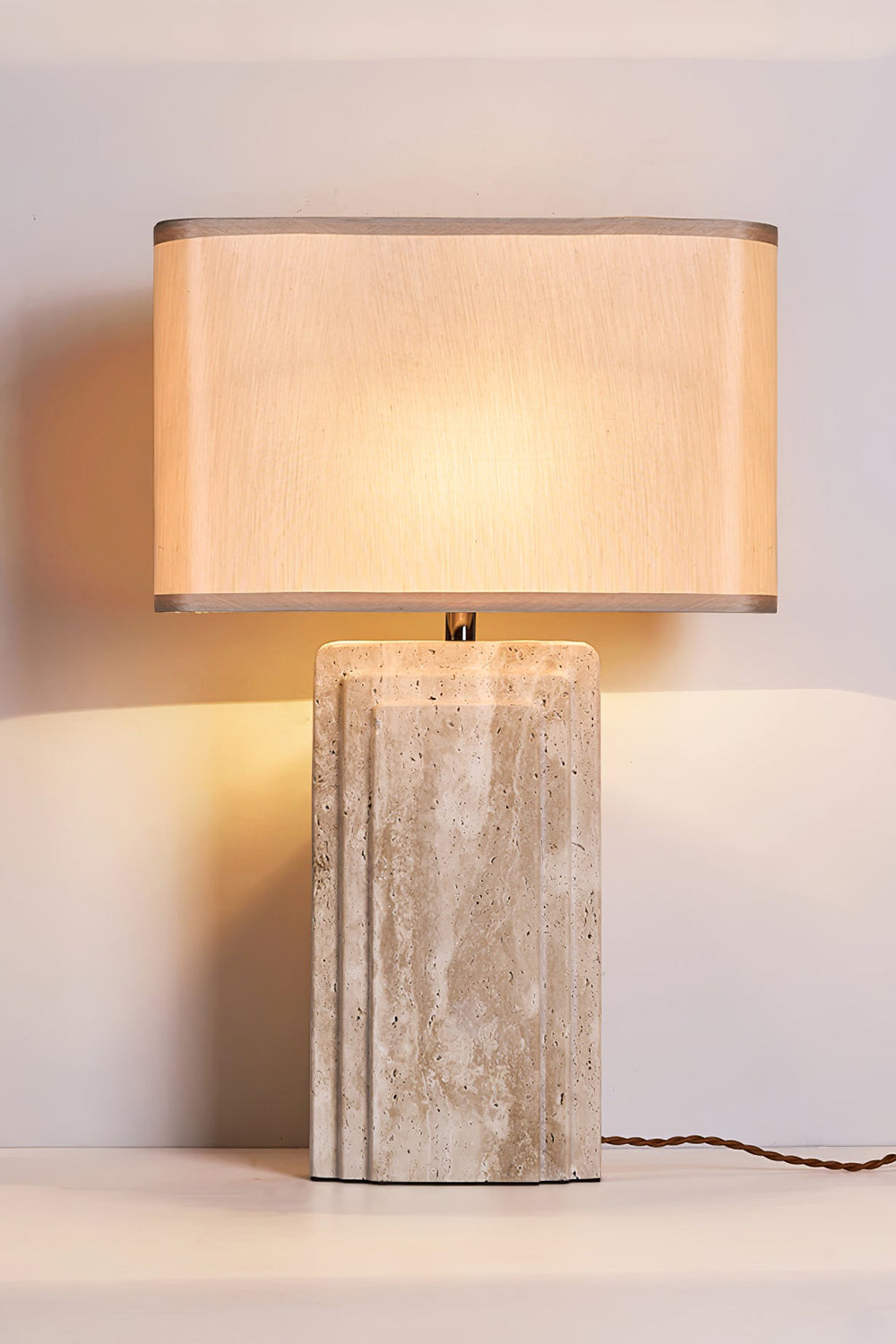 Natural Travertine Table Lamp - view 10 | everlamps