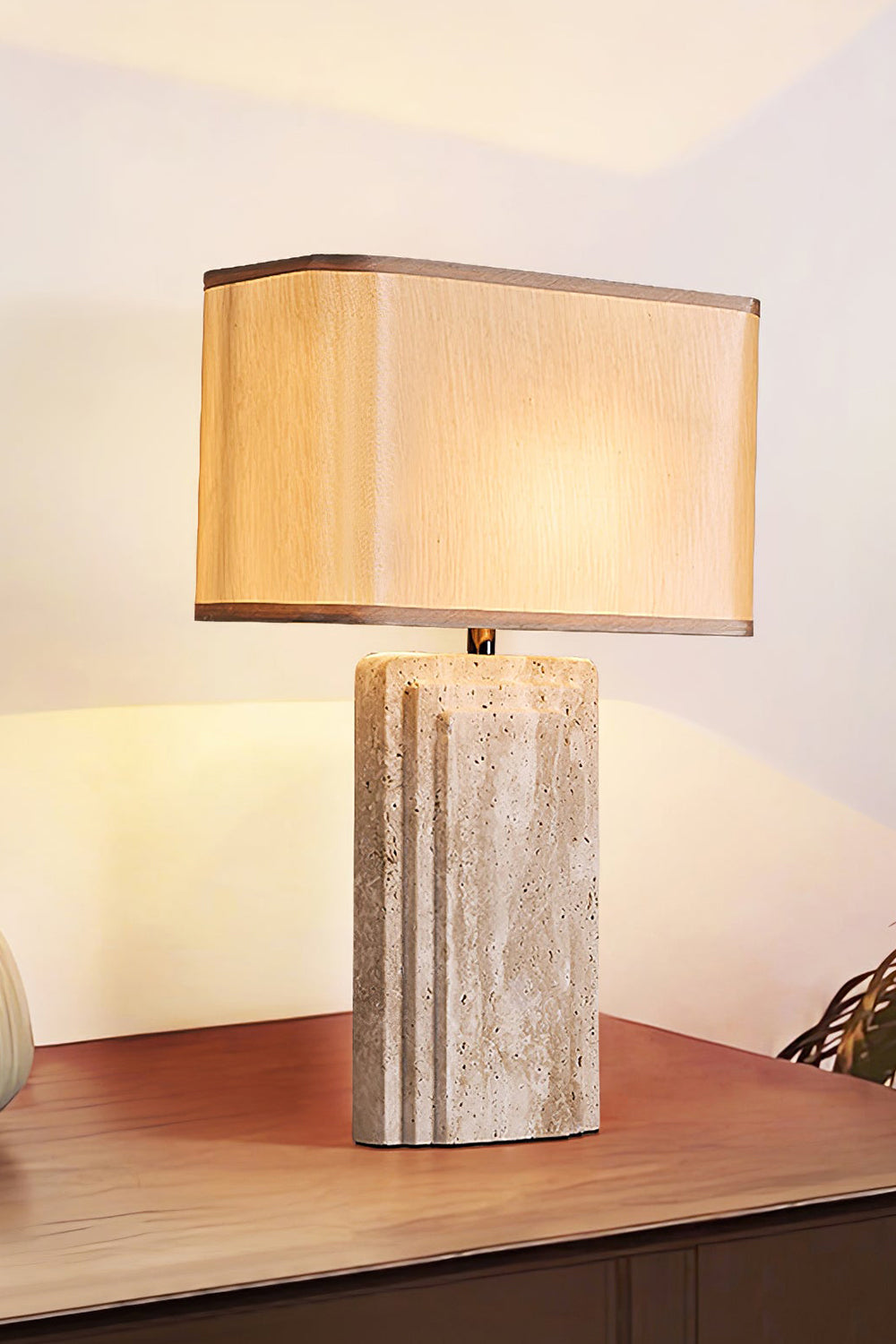Natural Travertine Table Lamp - view 8 | everlamps