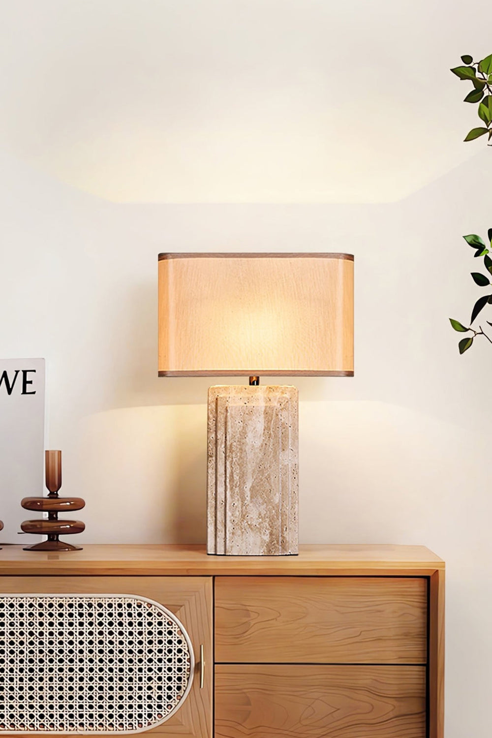Natural Travertine Table Lamp - view 9 | everlamps