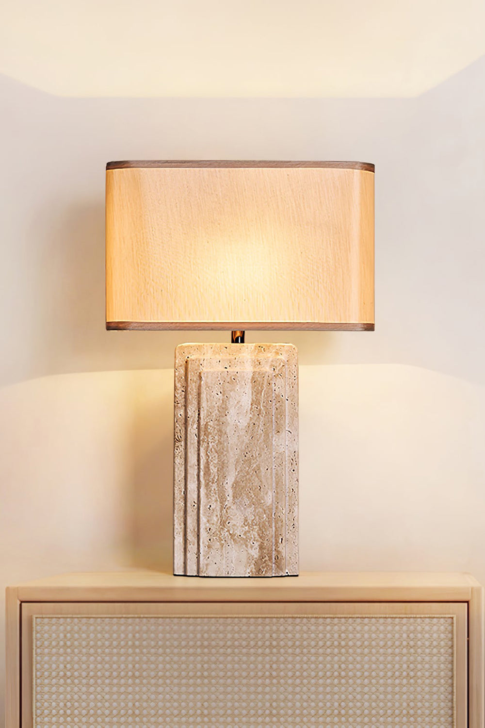 Natural Travertine Table Lamp - view 11 | everlamps