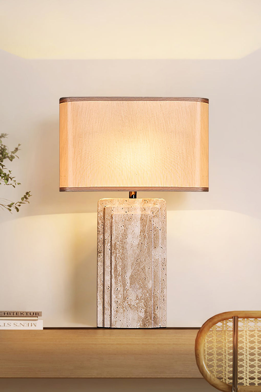 Natural Travertine Table Lamp - view 6 | everlamps