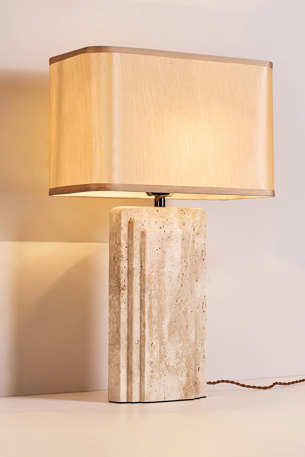 Natural Travertine Table Lamp - view 12 | everlamps