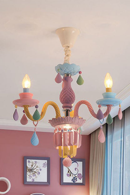 New Macaron Children's Candle Chandelier - view 2 | everlamps