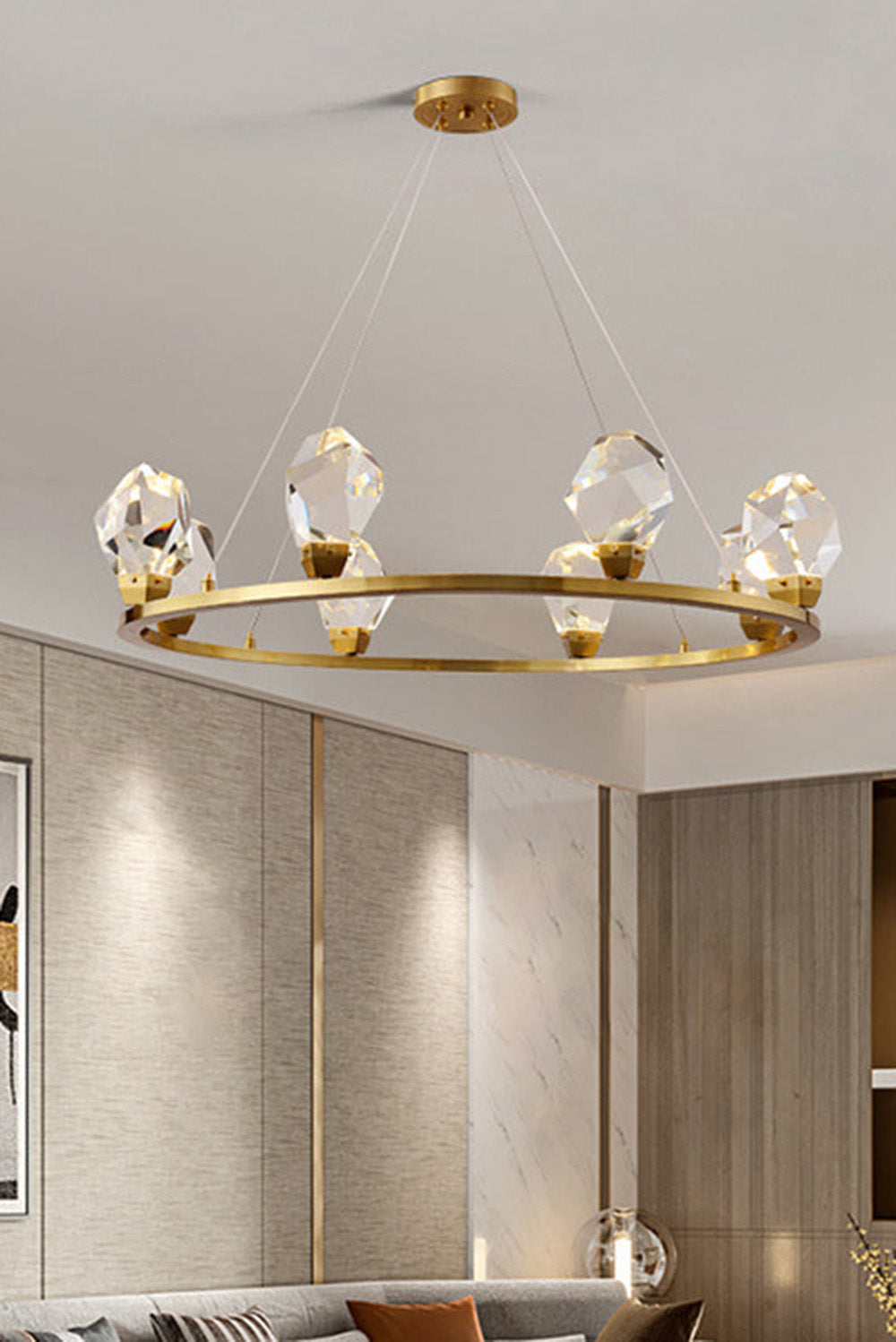 Brass Nicole Crystal Crown De Chandelier - view 2 | everlamps