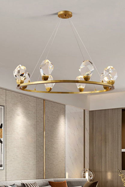 Brass Nicole Crystal Crown De Chandelier - view 2 | everlamps
