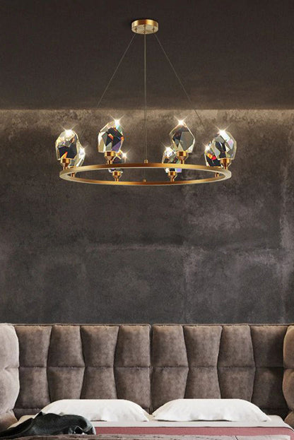 Brass Nicole Crystal Crown De Chandelier - view 10 | everlamps