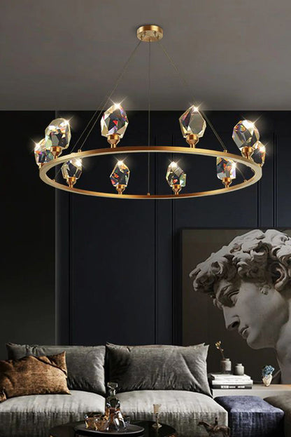 Brass Nicole Crystal Crown De Chandelier - view 5 | everlamps