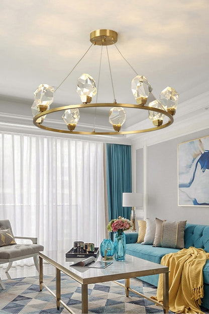 Brass Nicole Crystal Crown De Chandelier - view 6 | everlamps