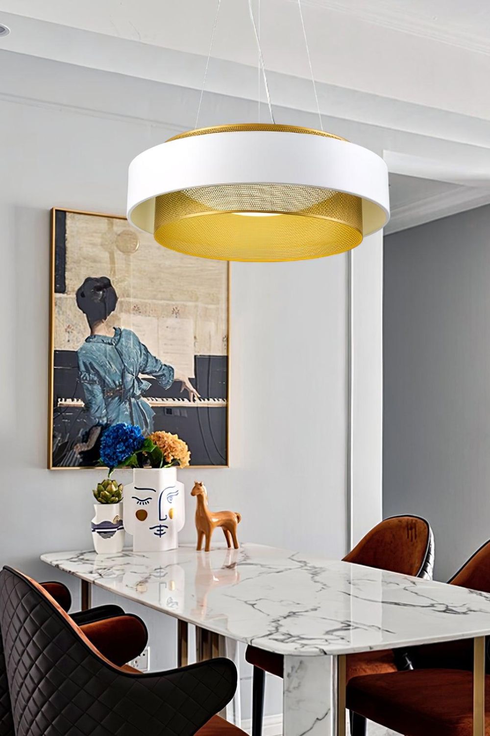 Nolan Vintage Gold Pendant Light - view 4 | everlamps