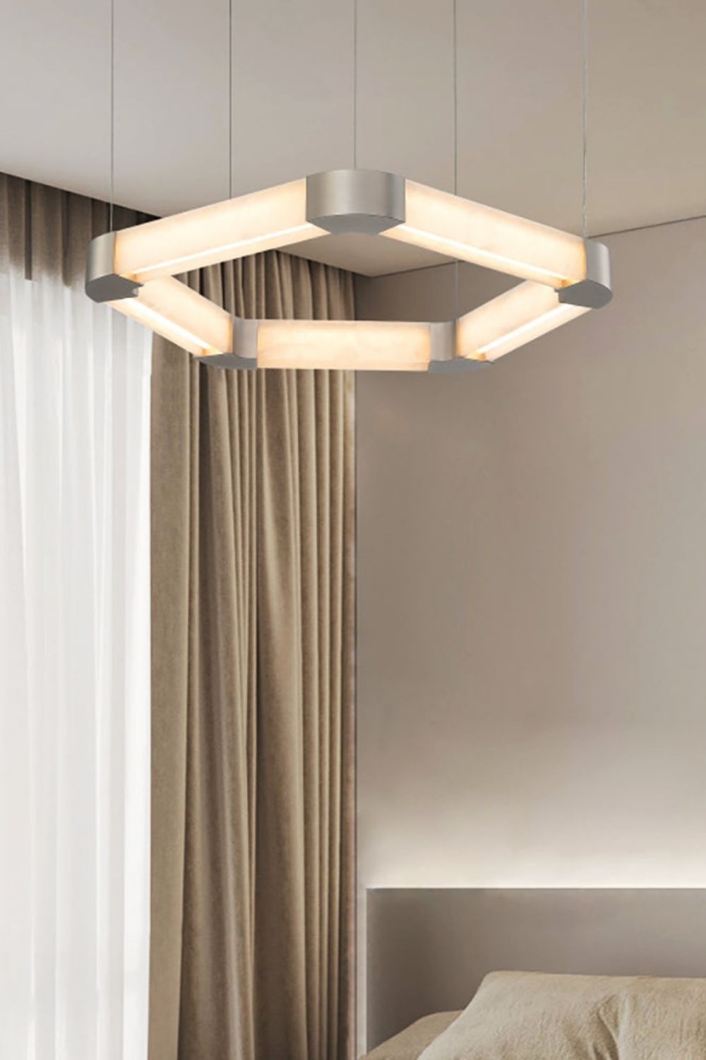 Ola Single Alabaster Ring Chandelier - view 5 | everlamps
