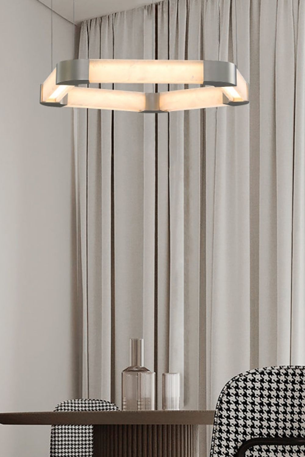 Ola Single Alabaster Ring Chandelier - view 7 | everlamps