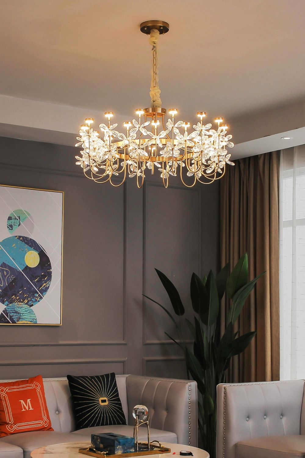 Olander flower crystal chandelier - everlamps