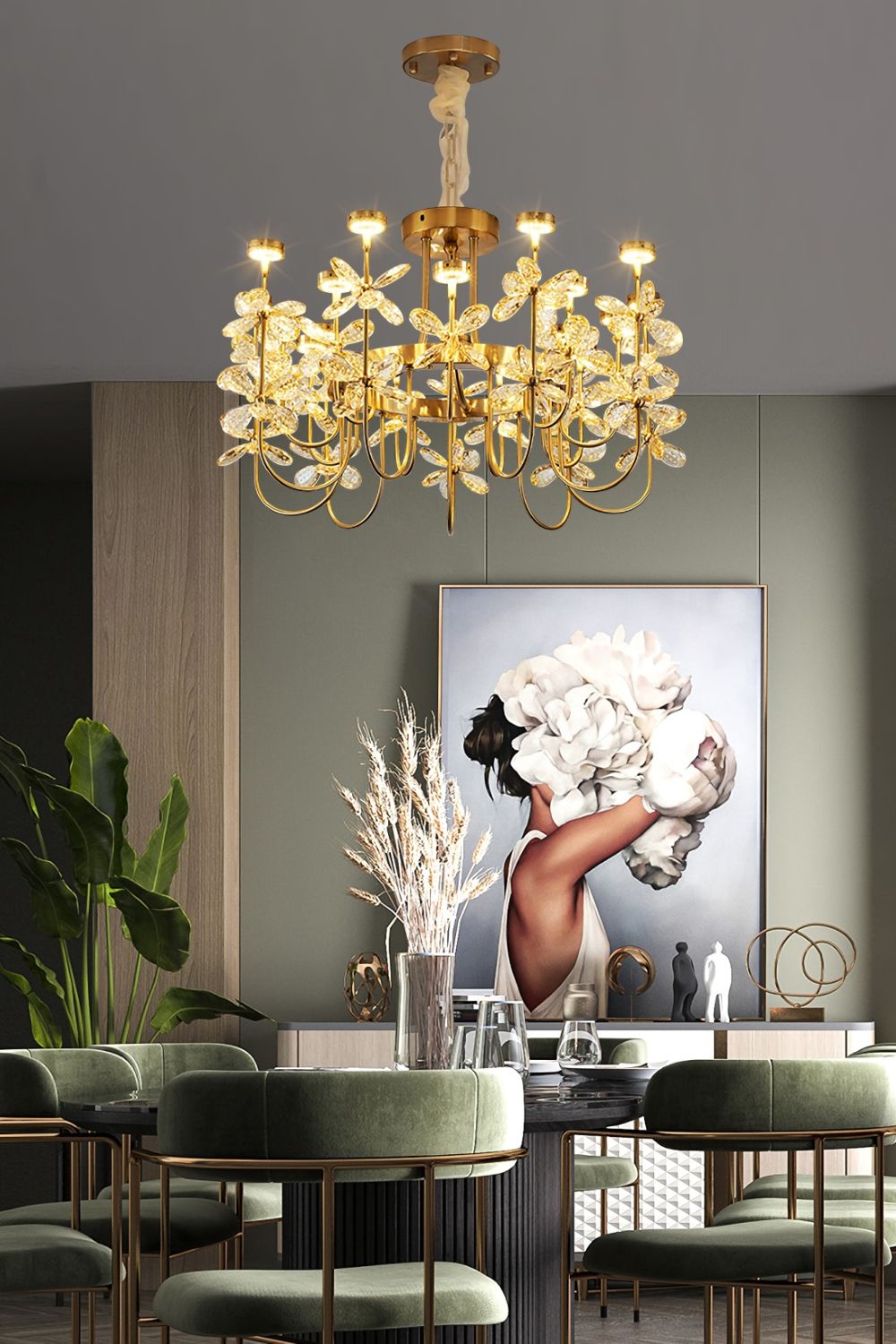Olander flower crystal chandelier - everlamps