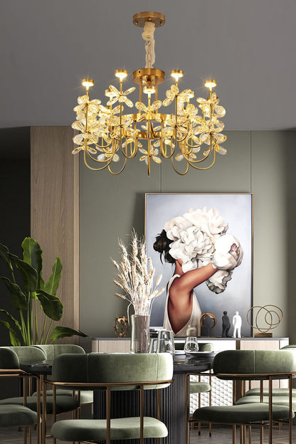Olander flower crystal chandelier - everlamps