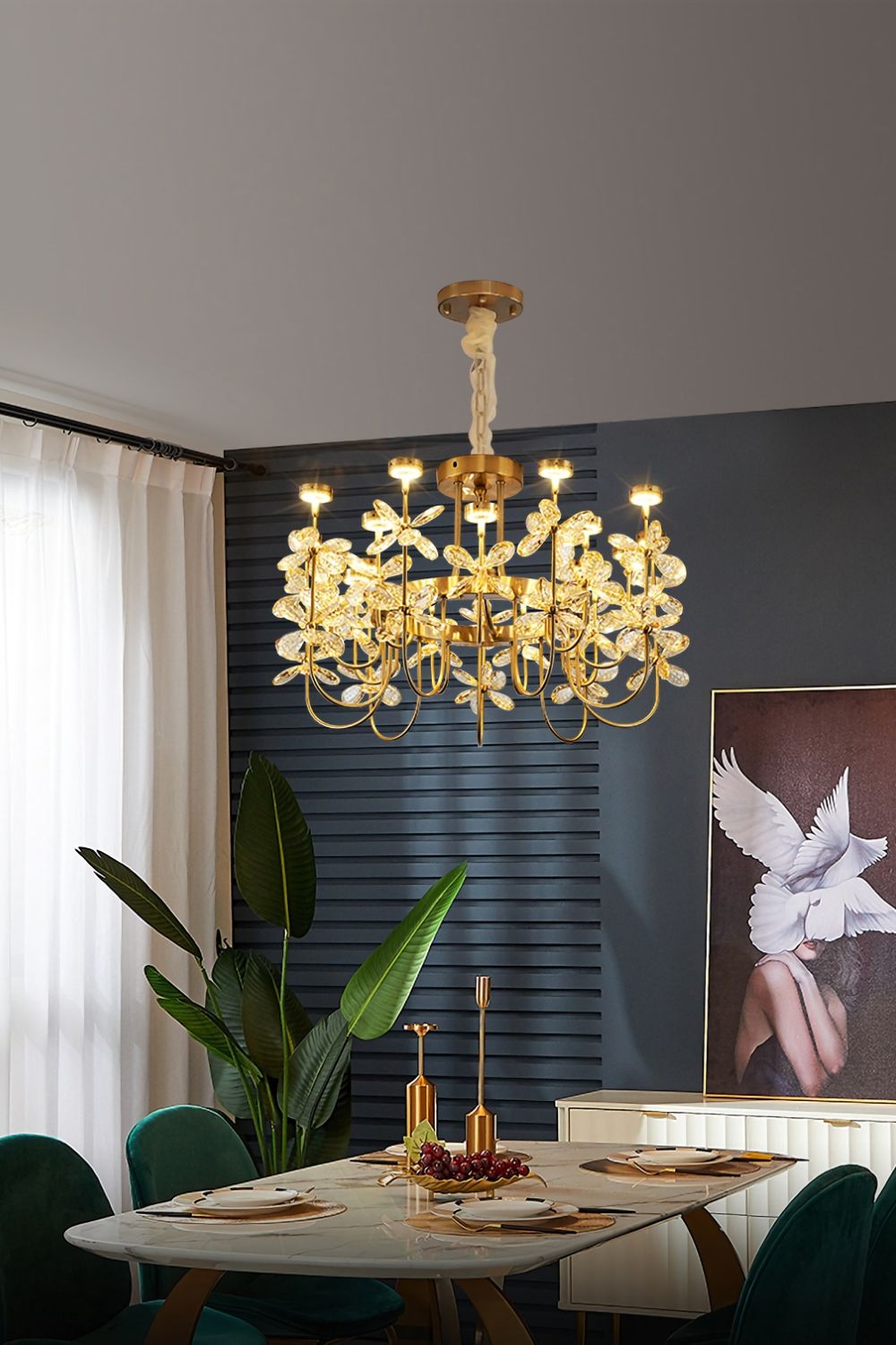 Olander flower crystal chandelier - everlamps
