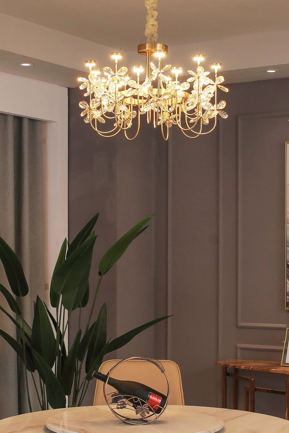 Olander flower crystal chandelier - everlamps
