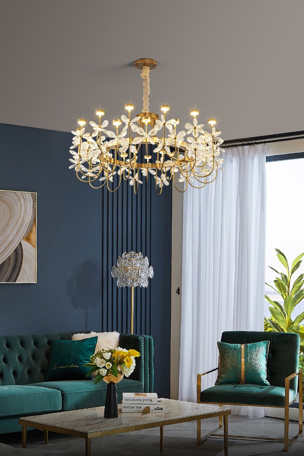 Olander flower crystal chandelier - everlamps