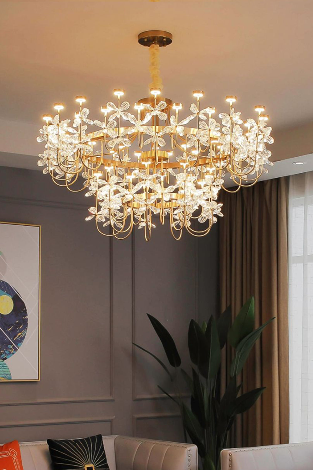 Olander flower crystal chandelier - everlamps