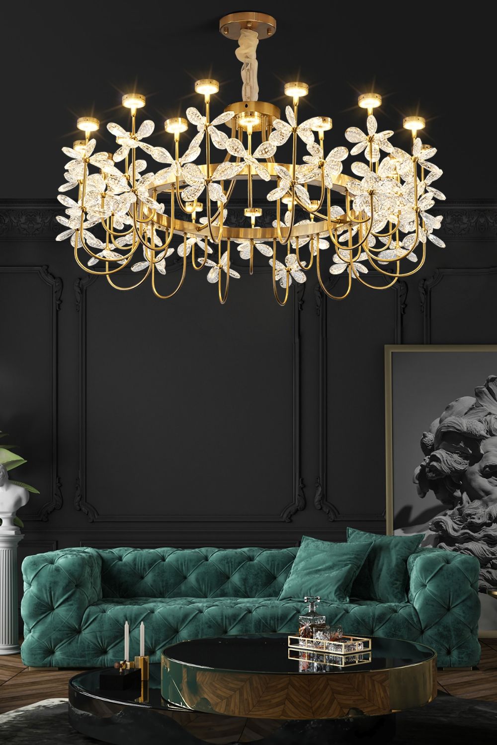 Olander flower crystal chandelier - everlamps