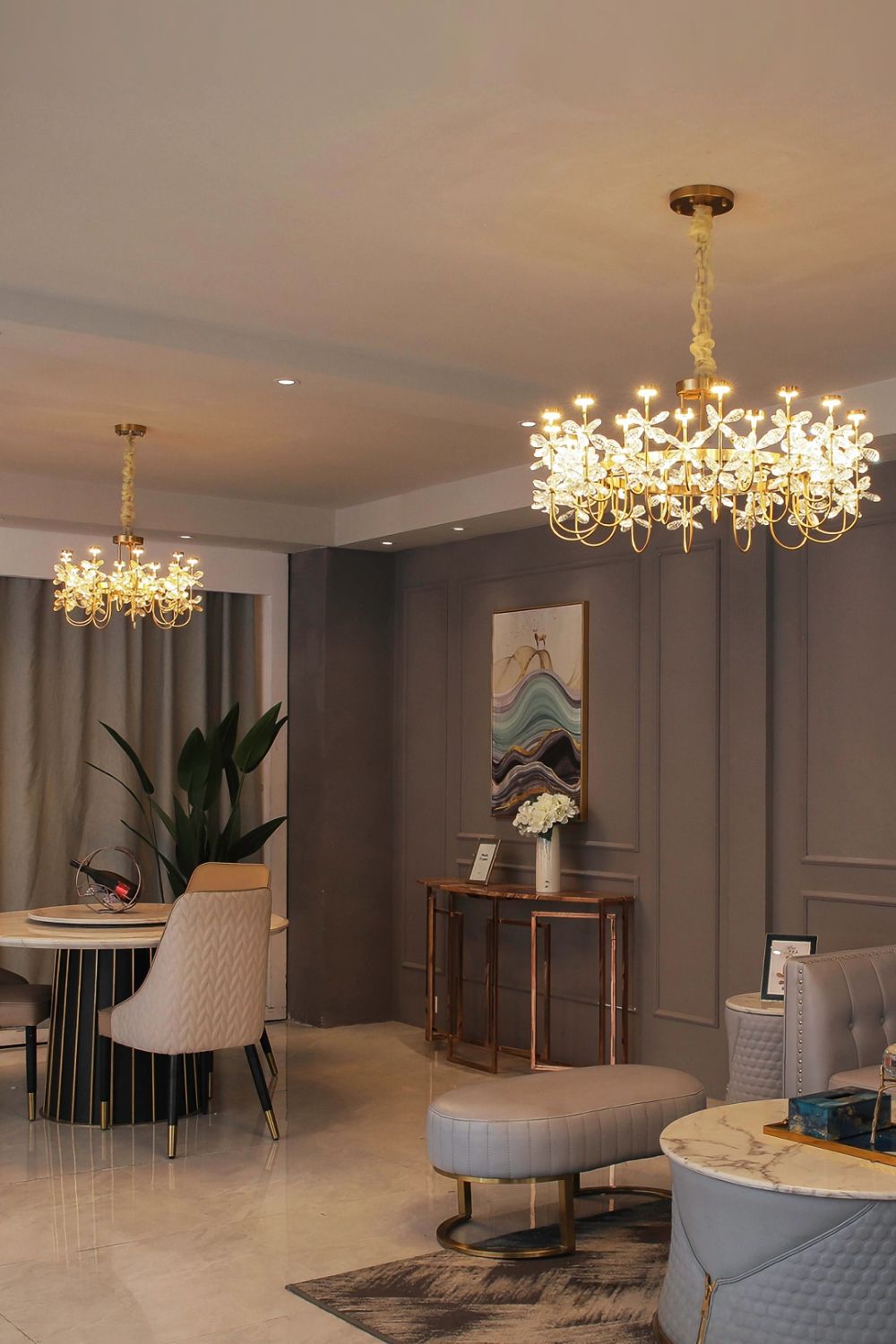 Olander flower crystal chandelier - everlamps