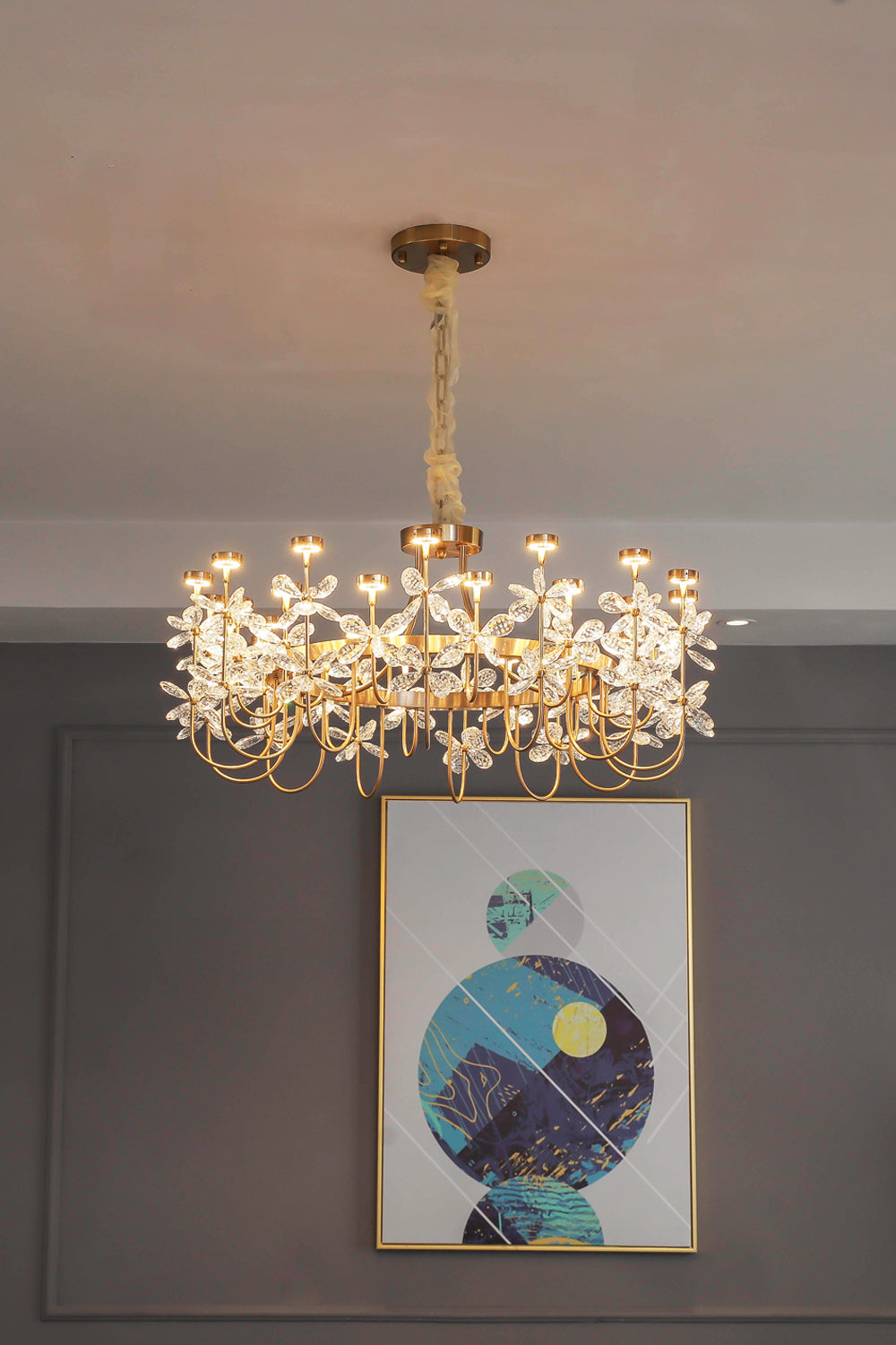 Olander flower crystal chandelier - everlamps