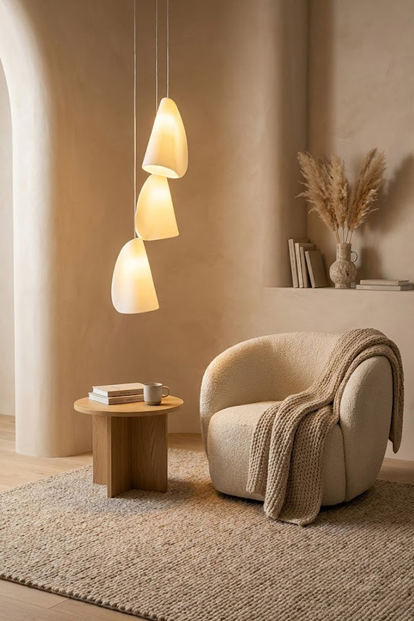 Organic Petal Translucent Bone China Pendant Light - view 5 | everlamps