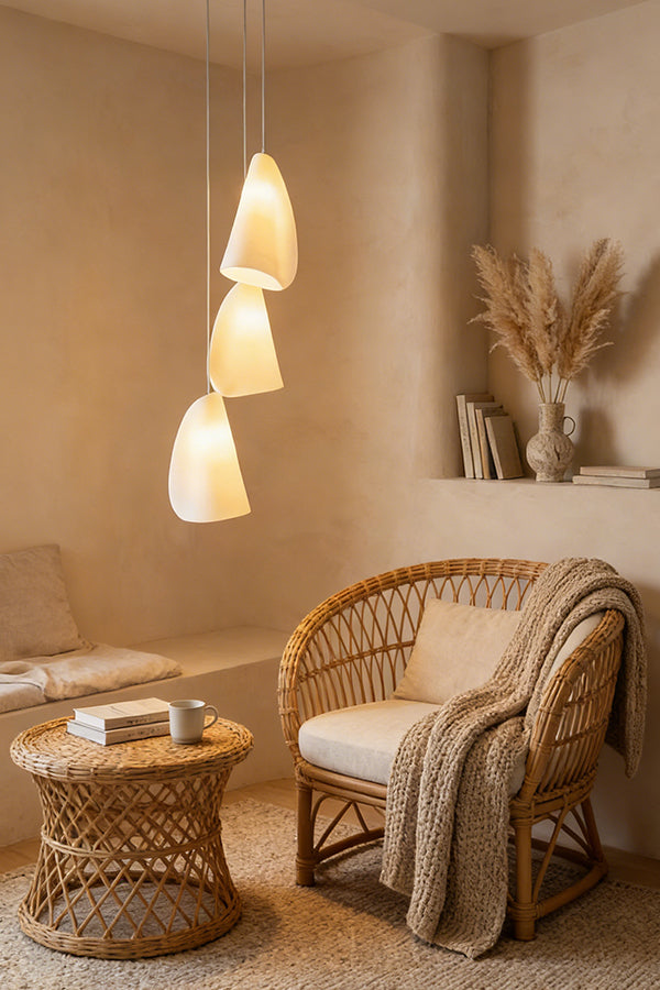 Organic Petal Translucent Bone China Pendant Light - view 9 | everlamps