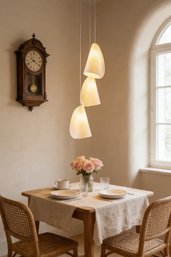 Organic Petal Translucent Bone China Pendant Light - view 4 | everlamps