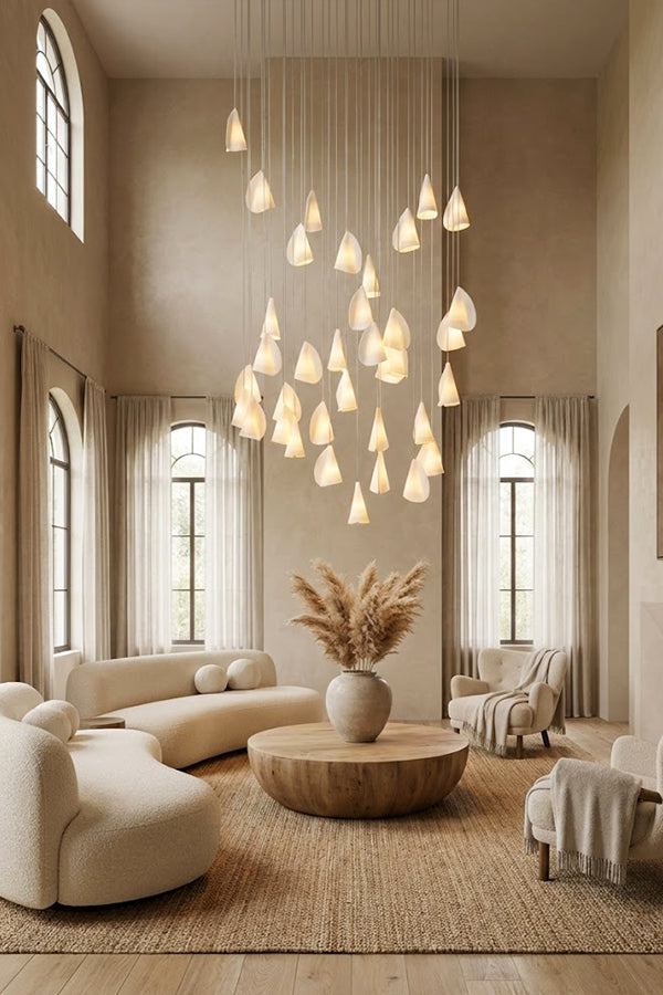 Organic Petal Translucent Bone China Pendant Light - view 14 | everlamps