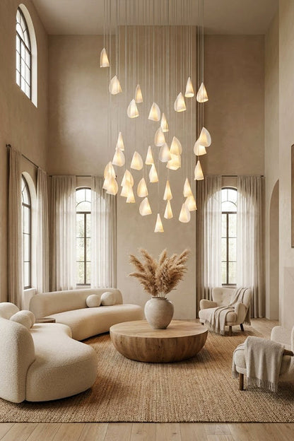 Organic Petal Translucent Bone China Pendant Light - view 14 | everlamps