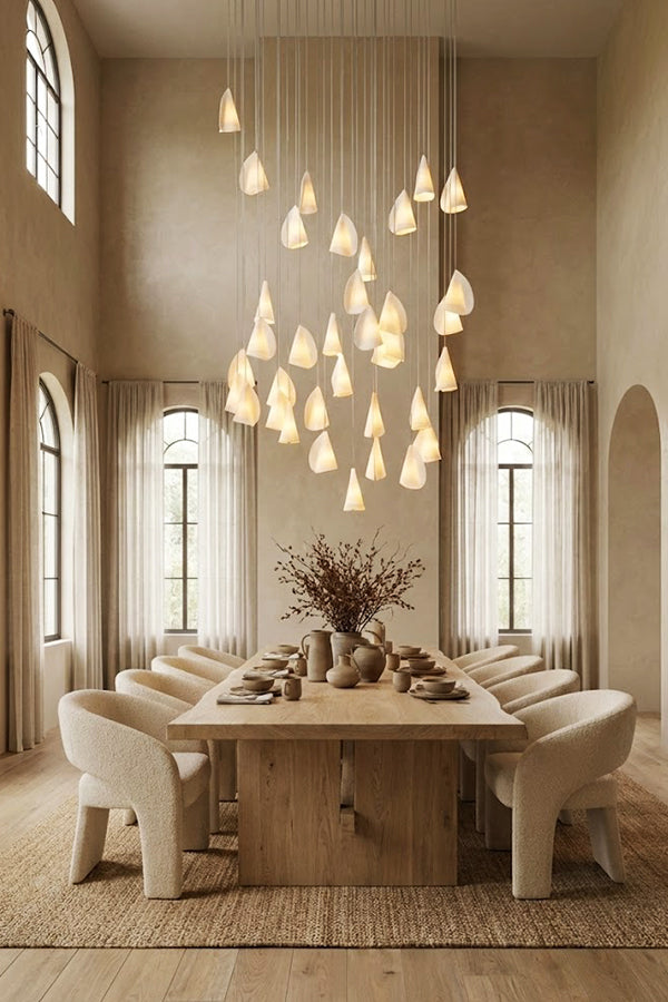 Organic Petal Translucent Bone China Pendant Light - view 7 | everlamps