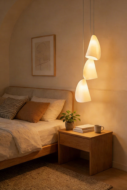 Organic Petal Translucent Bone China Pendant Light - view 6 | everlamps