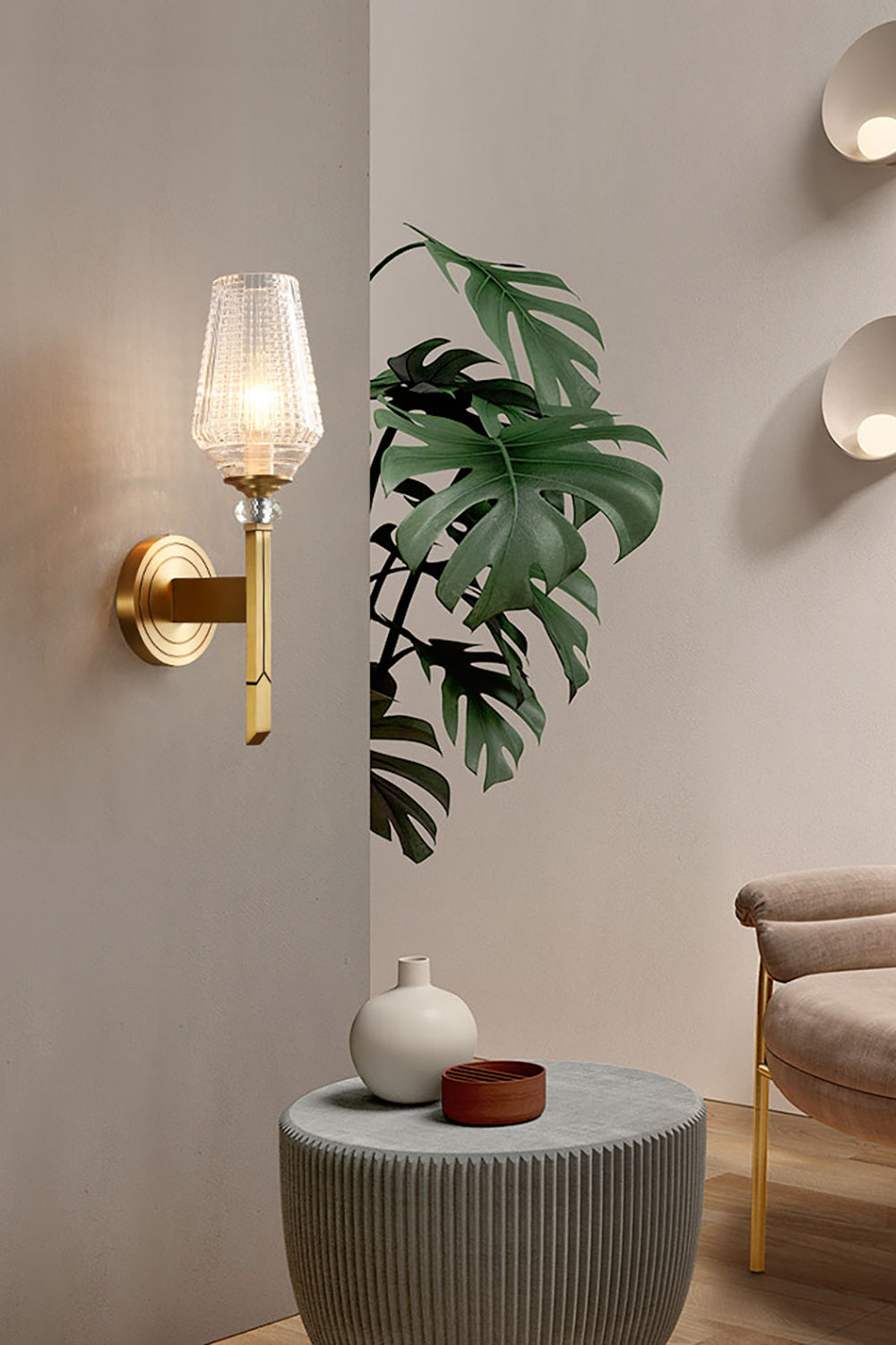 Orrefors Brass Wall Lamp - everlamps