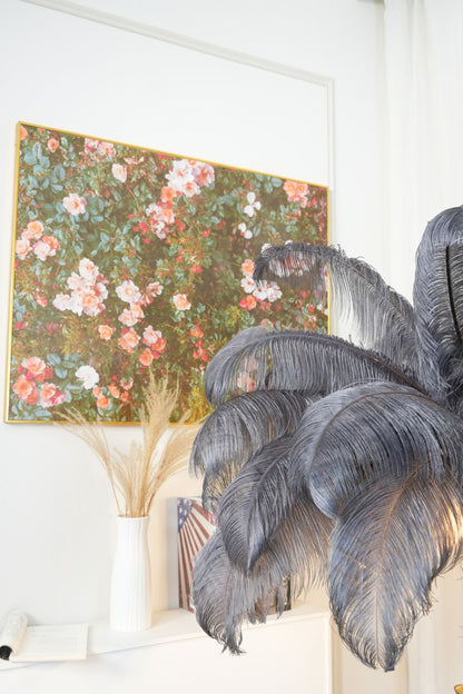 Brass Ostrich Feather Floor Lamp