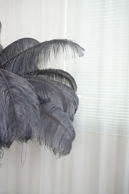 Brass Ostrich Feather Floor Lamp