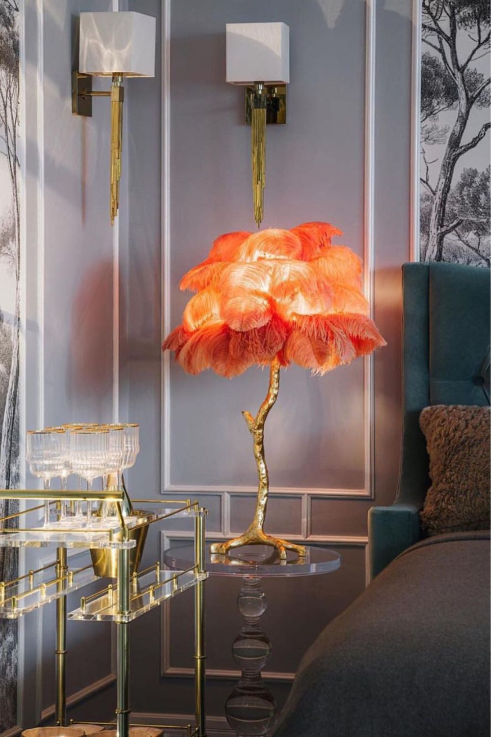 Ostrich Feather Table Lamp - everlamps