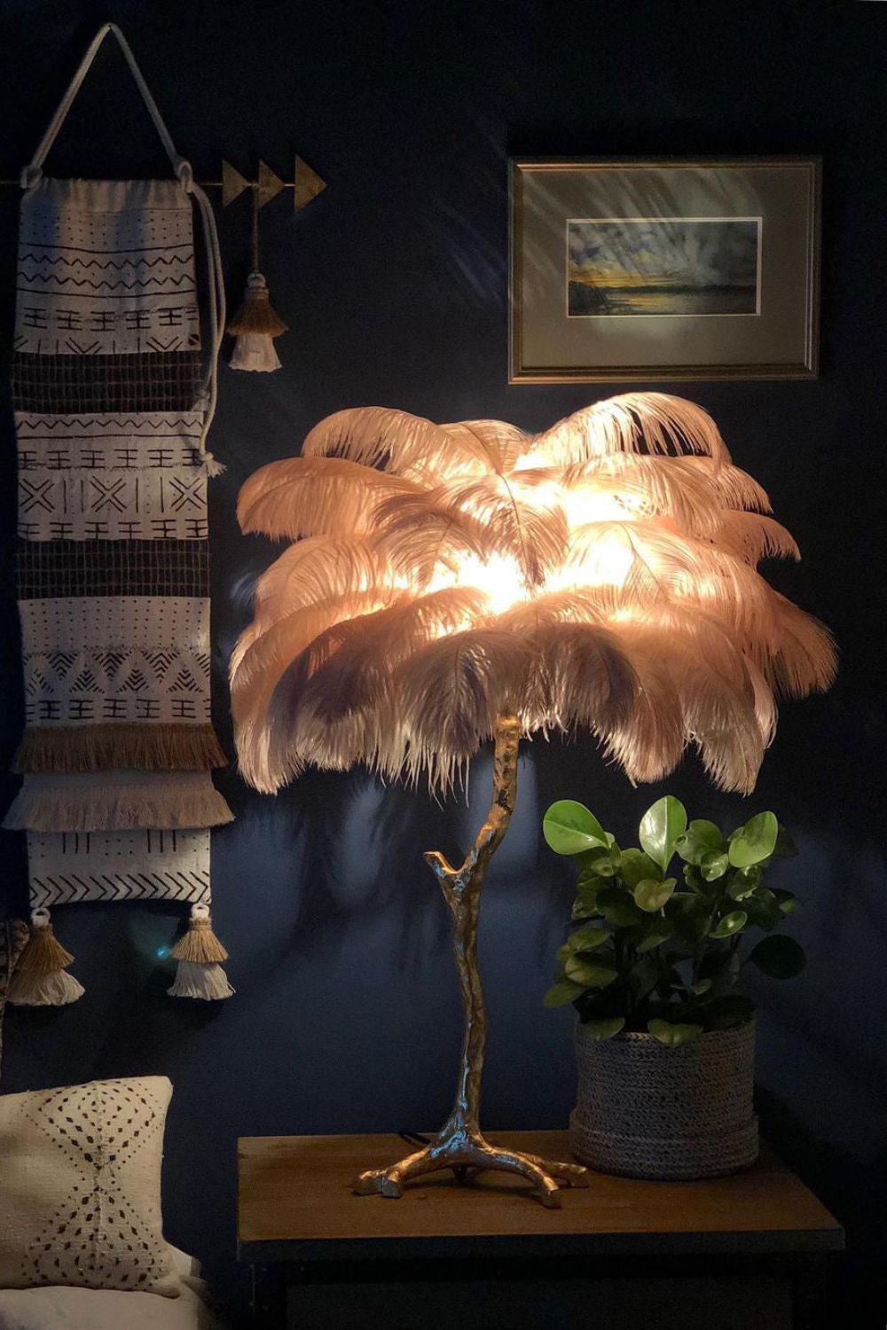 Ostrich Feather Table Lamp - everlamps