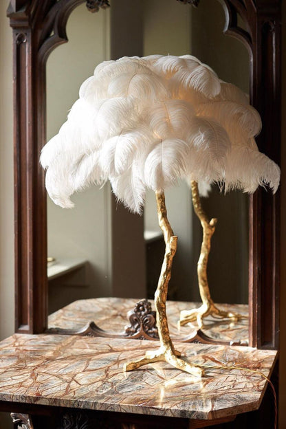 Ostrich Feather Table Lamp - everlamps