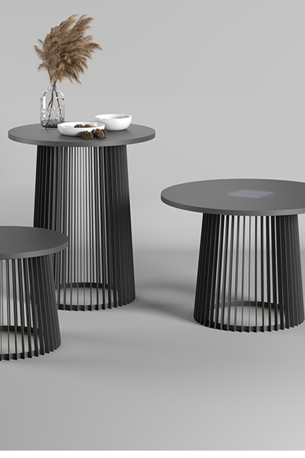 Outdoor Iron Round Table Floor Lamp - view 9 | everlamps