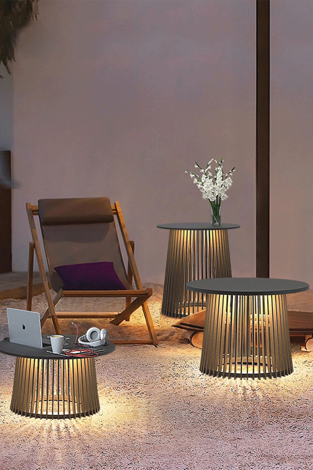 Outdoor Iron Round Table Floor Lamp - view 12 | everlamps
