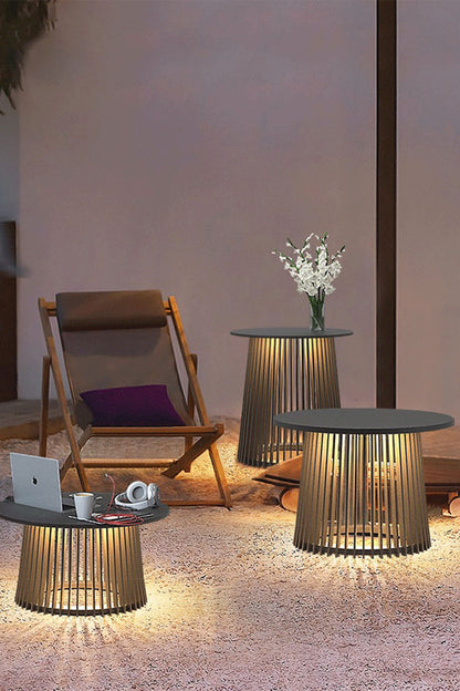 Outdoor Iron Round Table Floor Lamp - view 12 | everlamps
