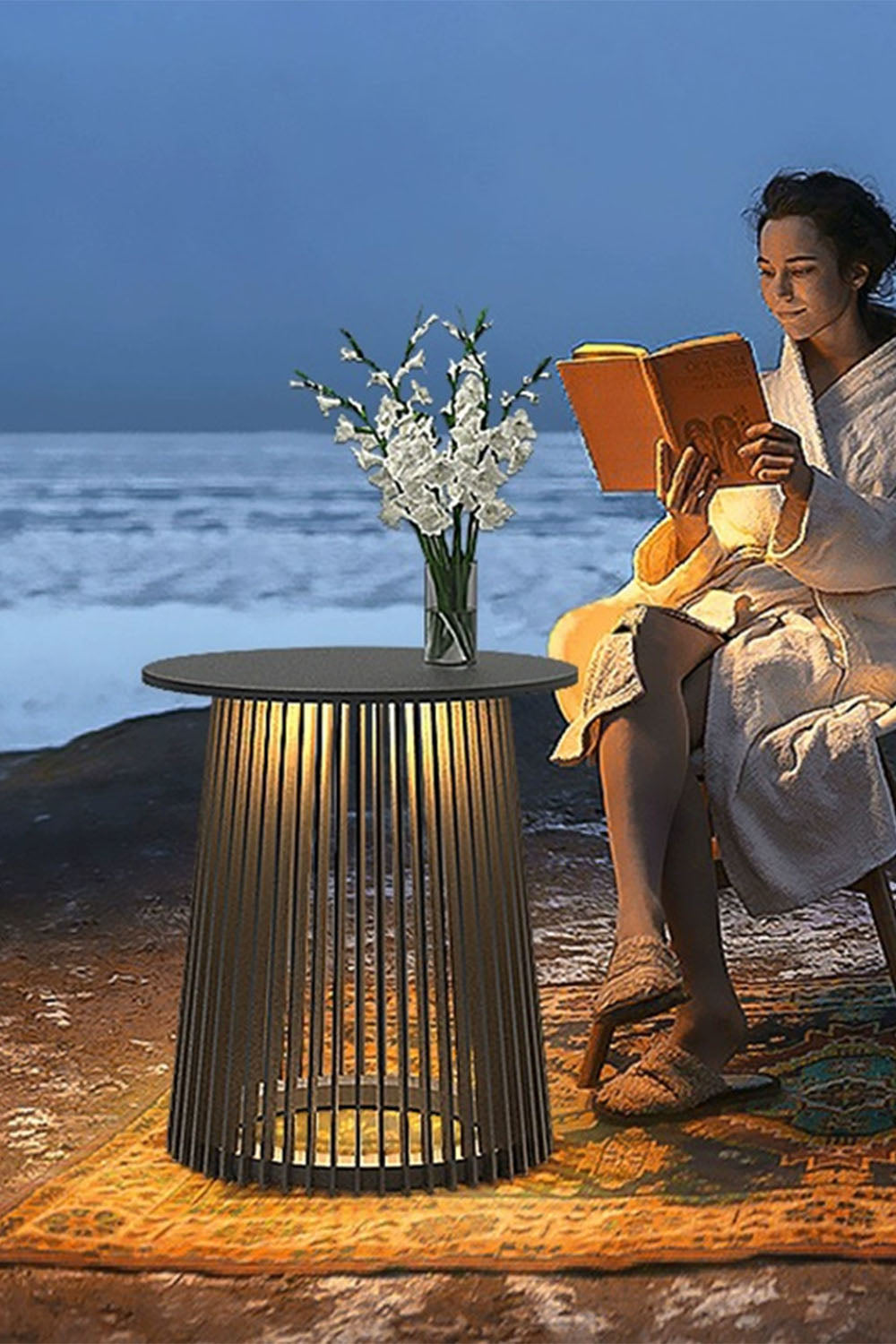 Outdoor Iron Round Table Floor Lamp - view 14 | everlamps