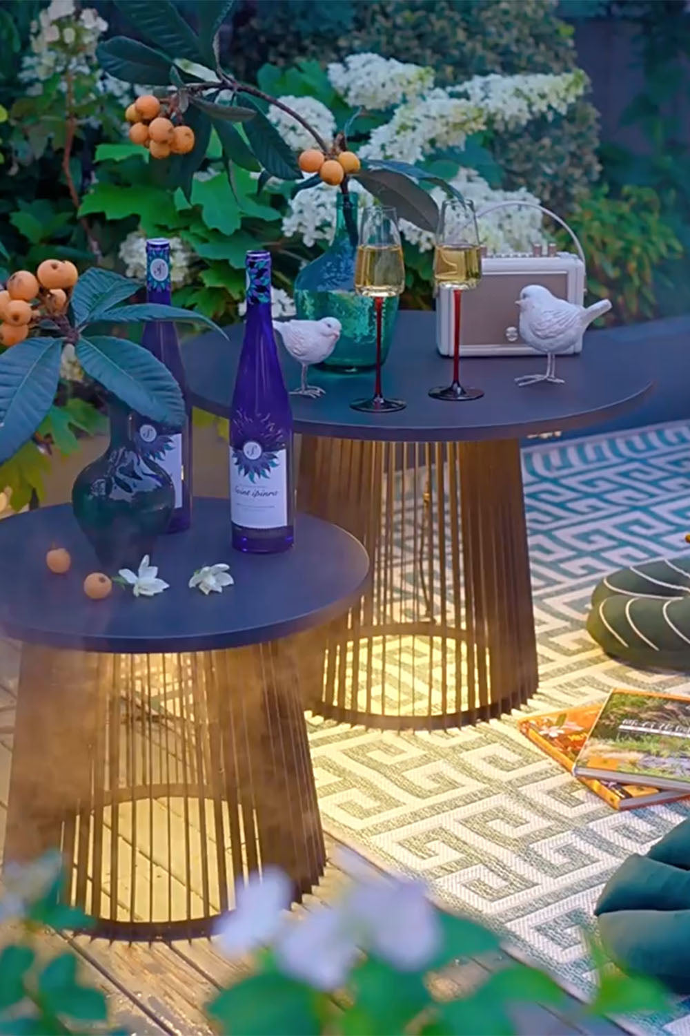 Outdoor Iron Round Table Floor Lamp - view 4 | everlamps