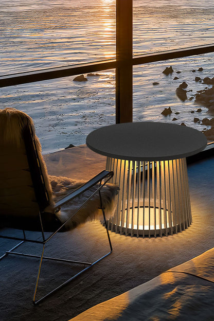 Outdoor Iron Round Table Floor Lamp - view 2 | everlamps