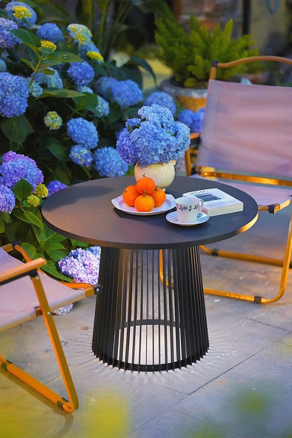 Outdoor Iron Round Table Floor Lamp - view 5 | everlamps
