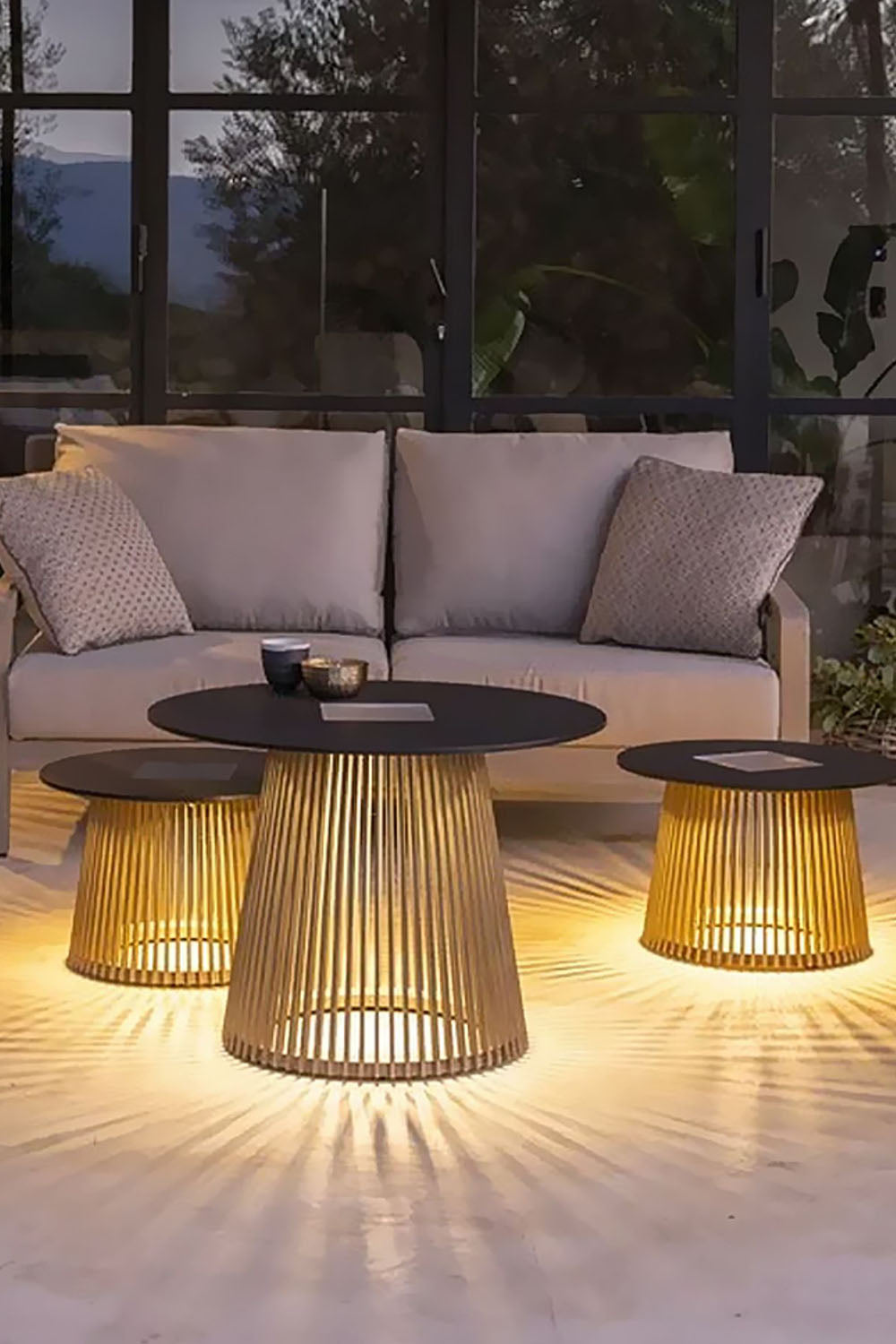 Outdoor Iron Round Table Floor Lamp - view 8 | everlamps