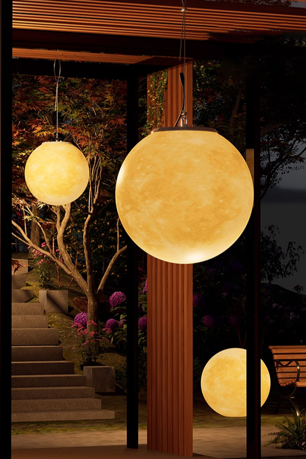 Outdoor Moon Pendant Lamp - view 4 | everlamps